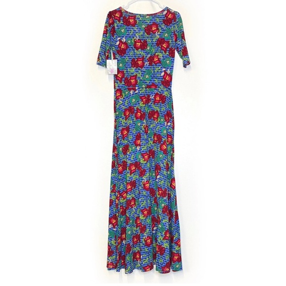 LuLaRoe Dresses & Skirts - LuLaRoe Women’s Dress Size Large Blue/Red 
Floral/Geometric Maxi